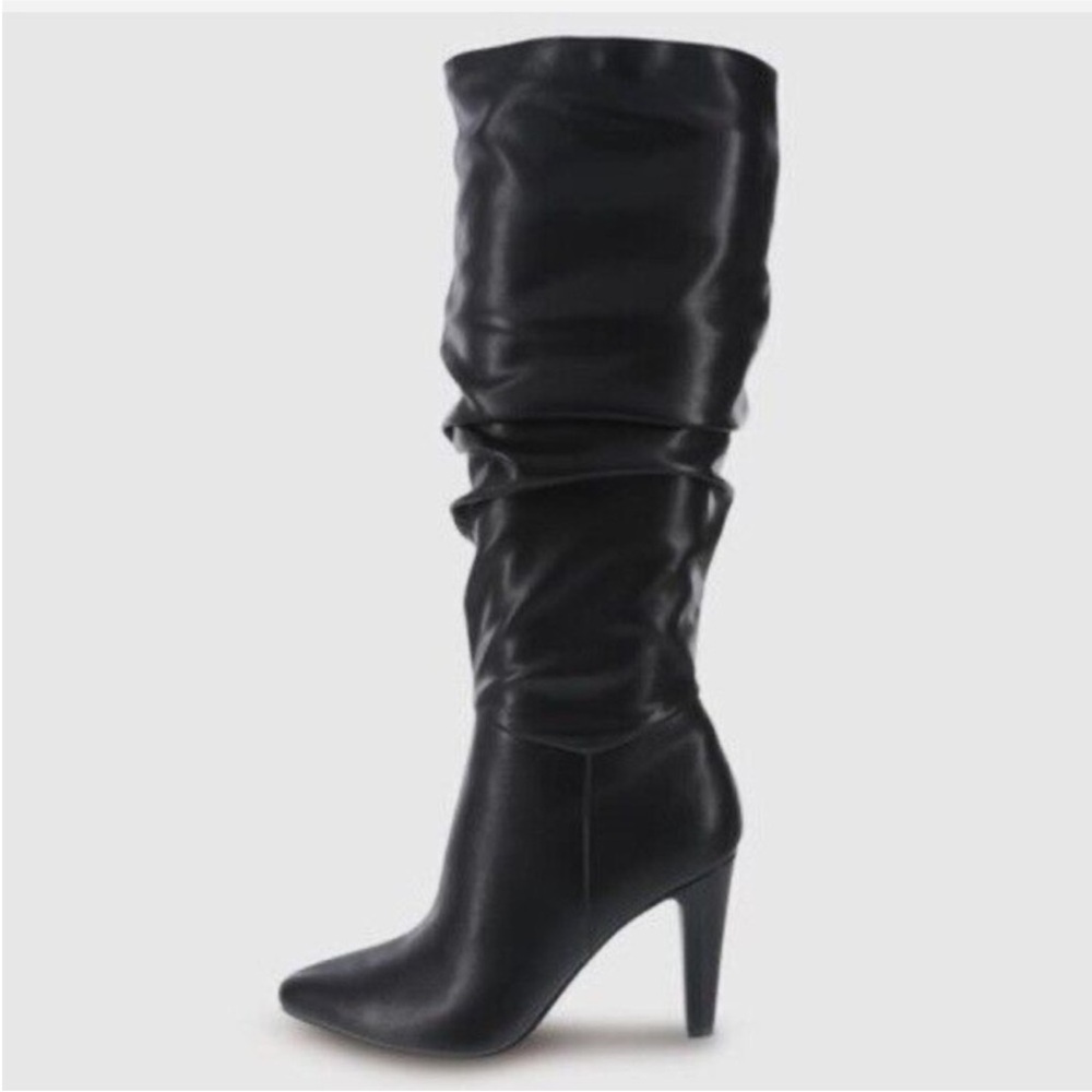Christian Siriano Black Slouchy Heeled Boots
